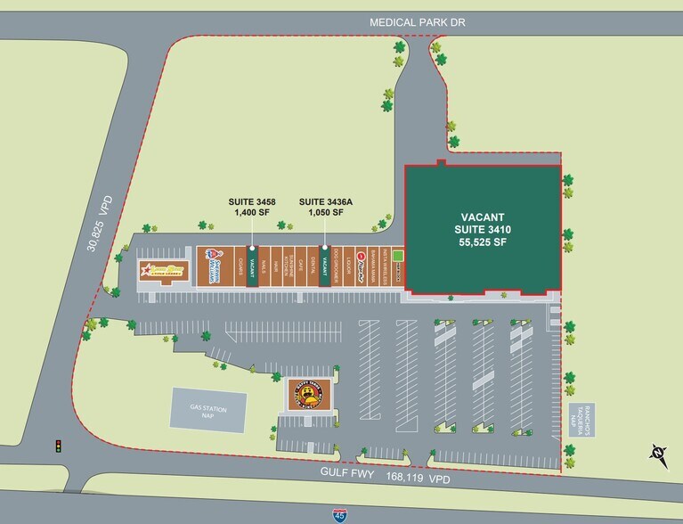 More Photos Of 3400-3410 Gulf Freeway, Dickinson Unknown For Lease