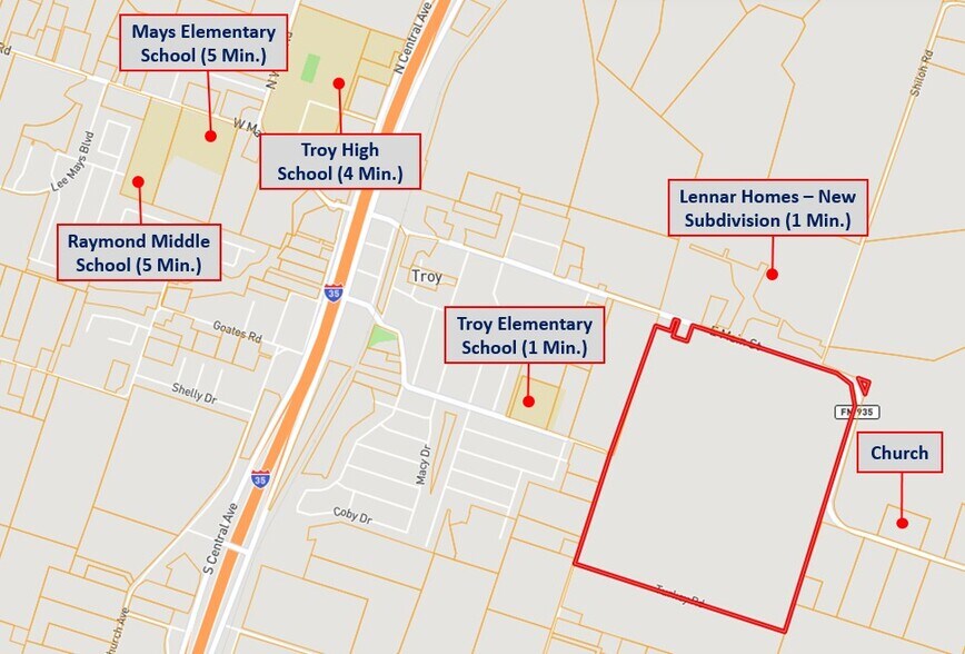 More Photos Of Farm to Market Road 935, Troy Land For Sale