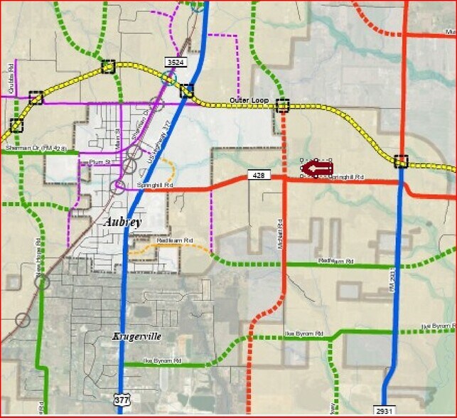 More Photos Of 1937 Spring Hill Rd, Aubrey Land For Sale
