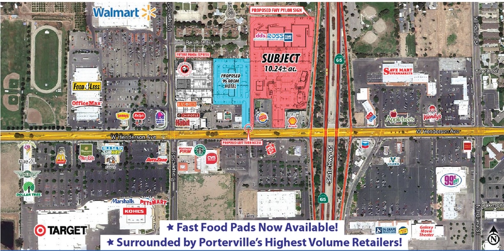 More Photos Of NWC Henderson Ave & State Highway 65, Porterville Storefront For Lease