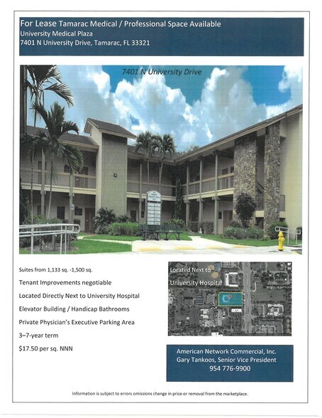 More Photos Of 7401 N University Dr, Tamarac Medical For Sale