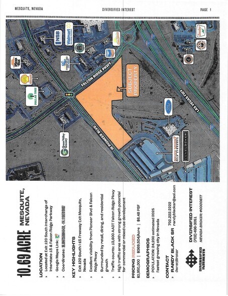 More Photos Of Interstate 15 Southbound Exit Corner & Falcon Ridge, Mesquite Land For Sale