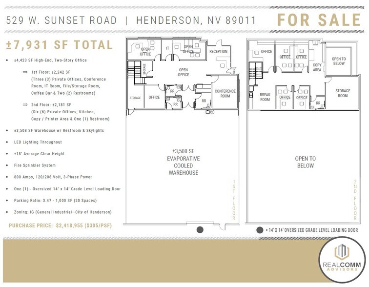 More Photos Of 529 W Sunset Rd, Henderson Distribution For Sale