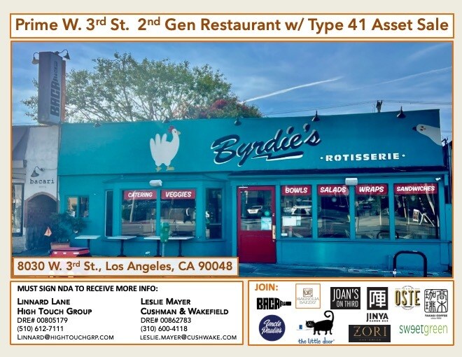 Primary Photo Of 8030 W 3rd St, Los Angeles Restaurant For Lease