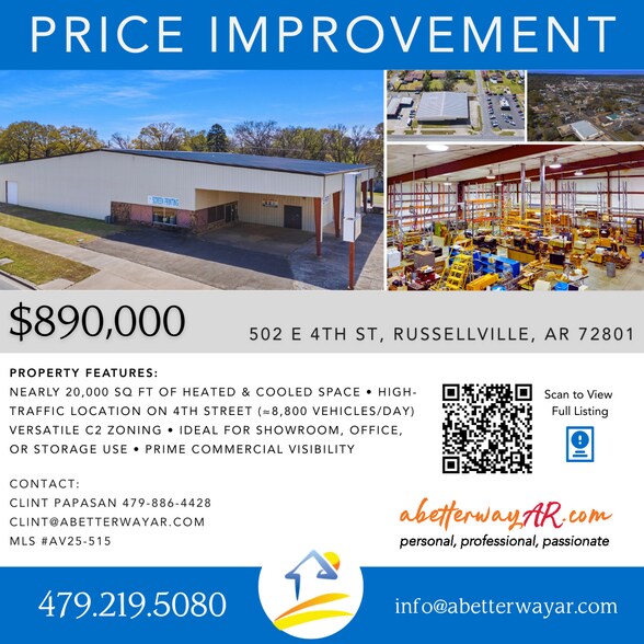 Primary Photo Of 502 E 4th St, Russellville Industrial For Sale