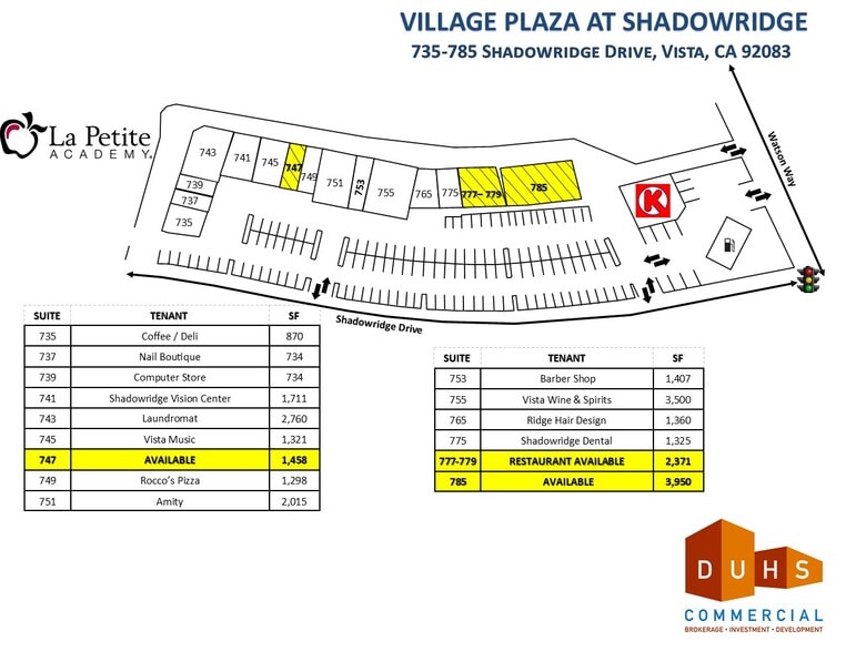 More Photos Of 735-785 Shadowridge Dr, Vista Unknown For Lease