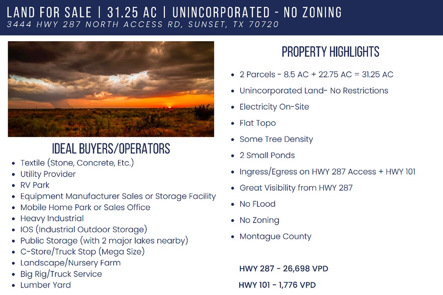 More Photos Of 3444 Highway 287 North Access Rd, Sunset Land For Sale