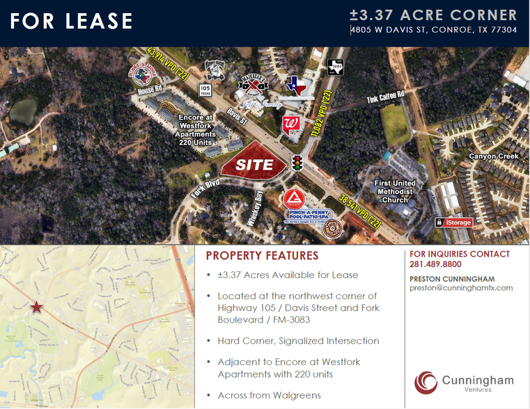 Primary Photo Of W. Davis & W, Fork Blvd, Conroe Land For Lease