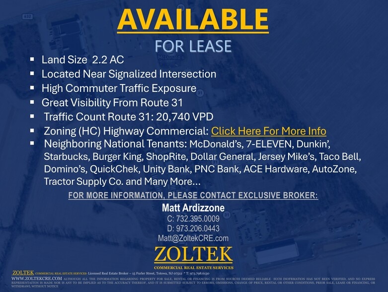 More Photos Of 464 Route 31, Washington Land For Lease