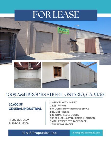 More Photos Of 1009 Brooks St, Ontario Warehouse For Lease