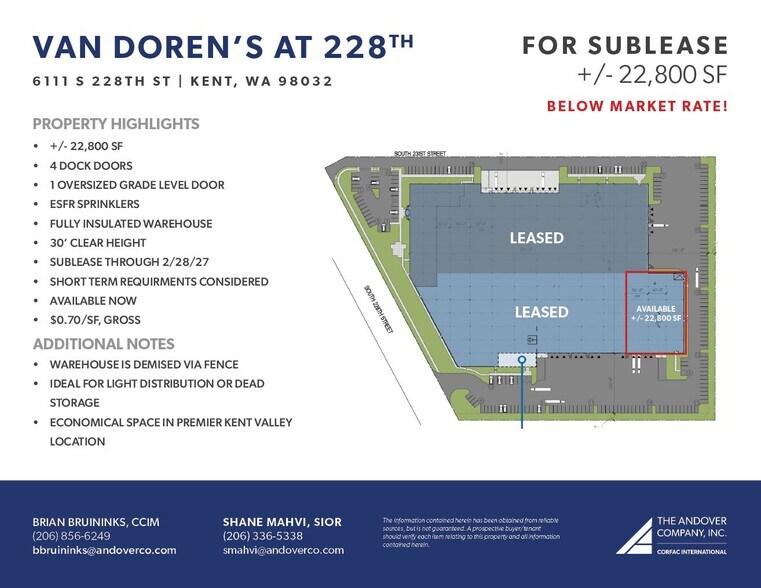 More Photos Of 6111 S 228th St, Kent Warehouse For Lease