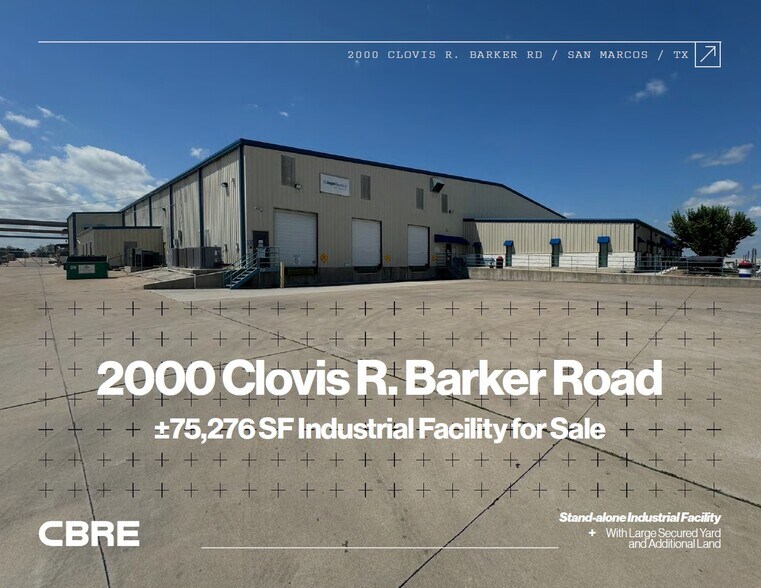 Primary Photo Of 2000 Clovis Barker Rd, San Marcos Manufacturing For Sale