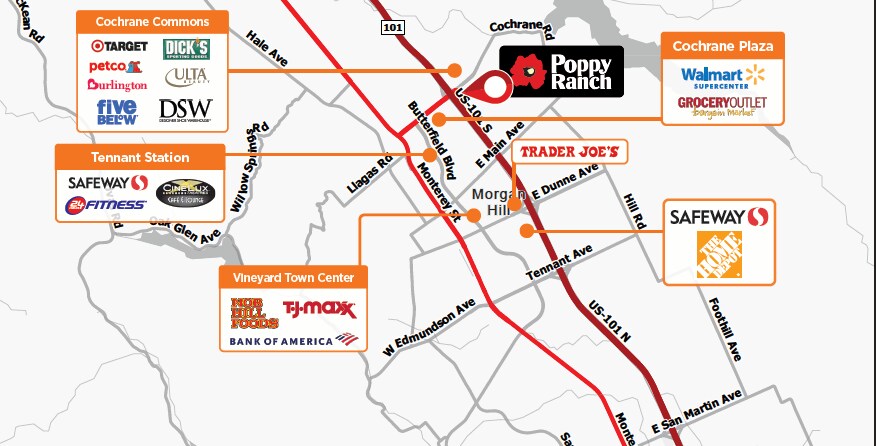 More Photos Of 1047 SEC HWY 101 & Cochrane Rd Rd, Morgan Hill Land For Lease