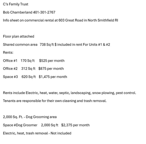 More Photos Of 603 Great Rd, North Smithfield Office For Lease