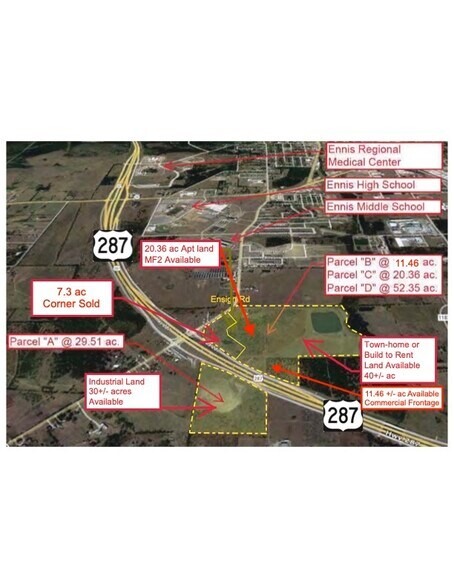 More Photos Of Ensign Road & Hwy 287, Ennis Land For Sale