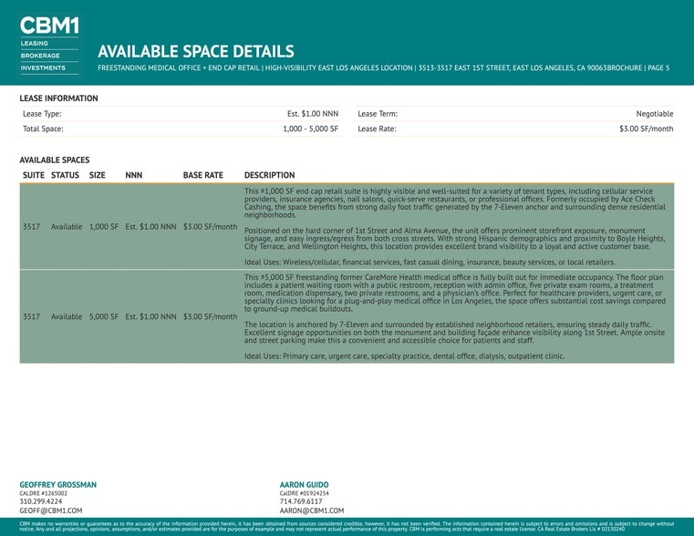 More Photos Of 3513-3517 E 1st St, Los Angeles Unknown For Lease