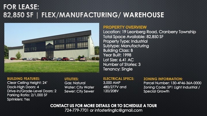More Photos Of 19 Leonberg Rd, Cranberry Manufacturing For Lease