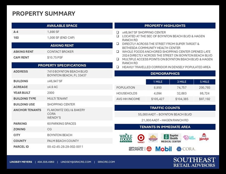 More Photos Of 7410 Boynton Beach Blvd, Boynton Beach General Retail For Lease