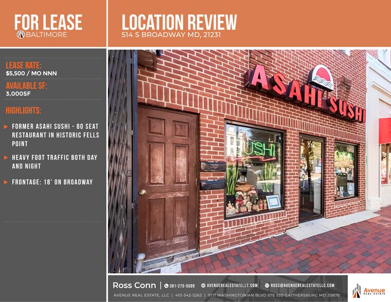 More Photos Of 514 S Broadway, Baltimore Restaurant For Lease