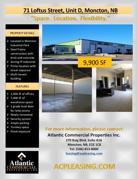 More Photos Of 71 Loftus St, Moncton Warehouse For Lease