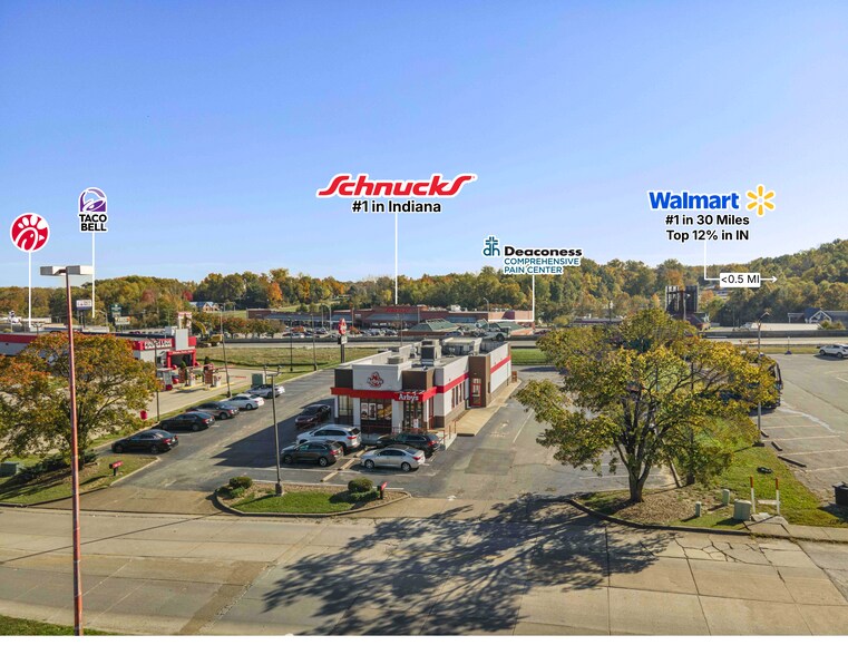 Primary Photo Of 4650 University Dr, Evansville Fast Food For Sale