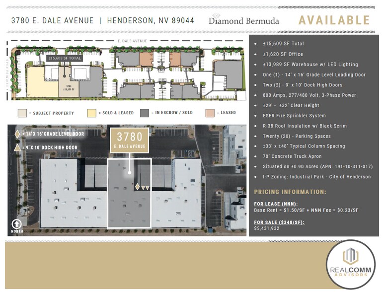 More Photos Of 3780 E Dale Ave, Henderson Warehouse For Lease