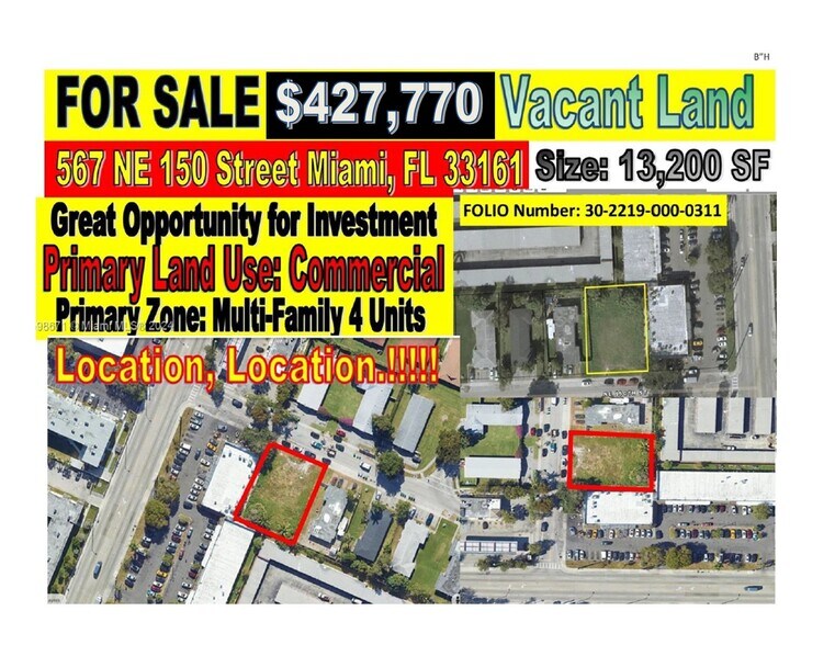 Primary Photo Of 567 NE 150th St, Miami Land For Sale