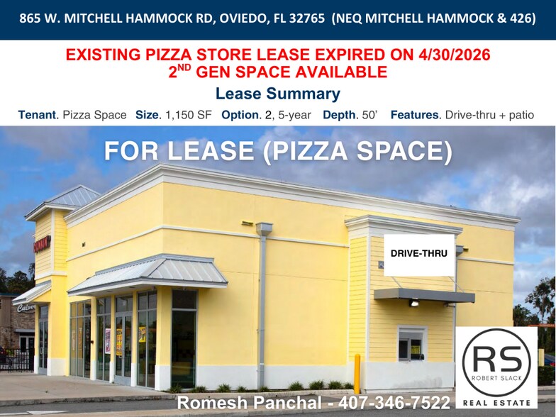 More Photos Of 865 W Mitchell Hammock Rd, Oviedo Storefront For Lease