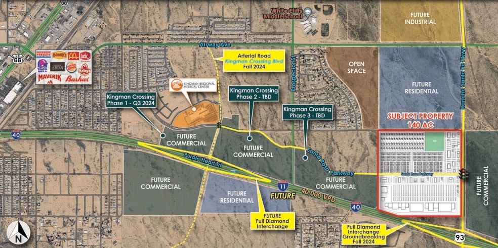 More Photos Of NWC of Rancho Santa Fe Parkway & I-40, Kingman Land For Lease