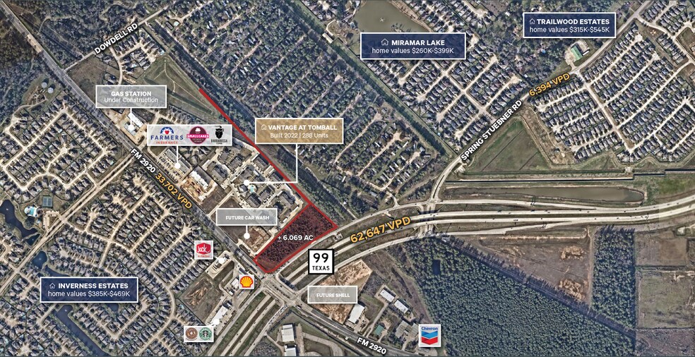 Primary Photo Of Hard Corner of FM 2920 and Grand Parkway, Tomball Land For Sale