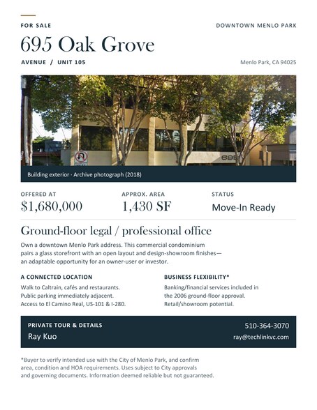 More Photos Of 695 Oak Grove Ave, Menlo Park Medical For Sale