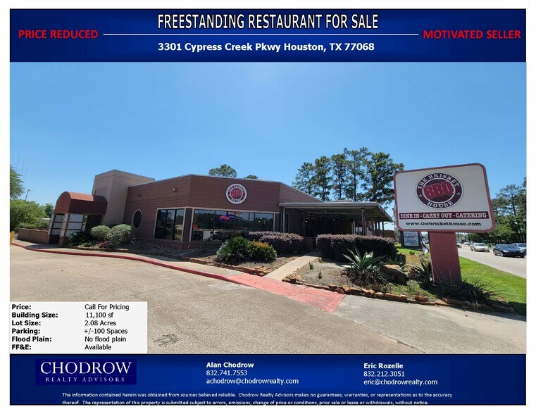 Primary Photo Of 3301 Cypress Creek Pky, Houston Restaurant For Sale