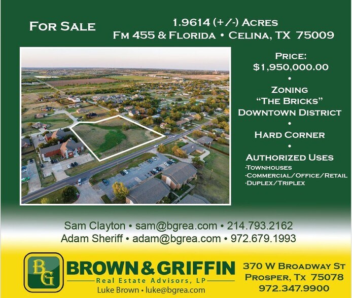 Primary Photo Of FM 455 @ N Florida Drive (CR 57), Celina Land For Sale