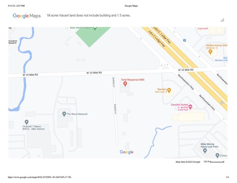 Primary Photo Of 20475 W Ten Mile Rd, Southfield Land For Sale