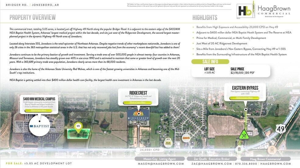 More Photos Of 2099 Bridger Rd, Jonesboro Land For Sale
