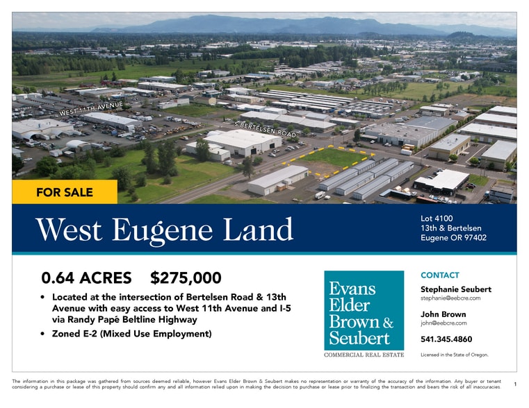 More Photos Of W 13th & S Bertelsen Rd. ave, Eugene Land For Sale