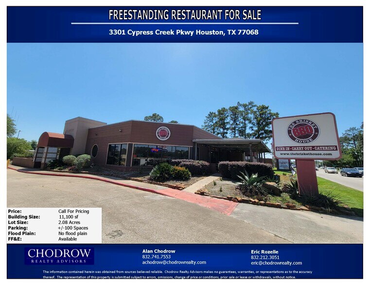 More Photos Of 3301 Cypress Creek Pky, Houston Restaurant For Lease
