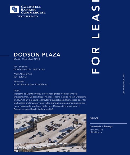 More Photos Of 4341 50 St, Drayton Valley Storefront For Lease