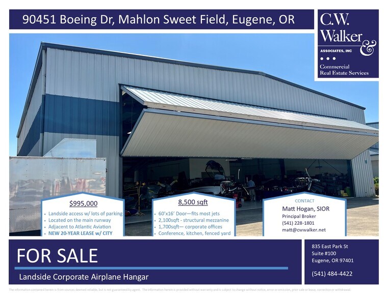 Primary Photo Of 90451 Boeing Dr, Eugene Airplane Hangar For Sale