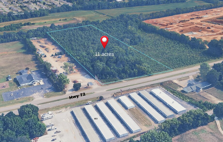Primary Photo Of 11 Acres Hwy 72 E next to rapidly growing area, Huntsville Land For Sale