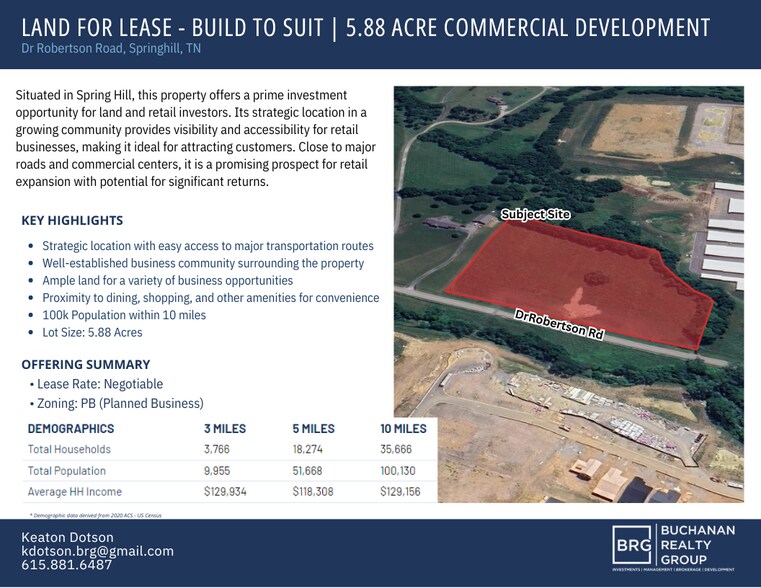 Primary Photo Of 2226 Dr Robertson Rd, Spring Hill Land For Lease
