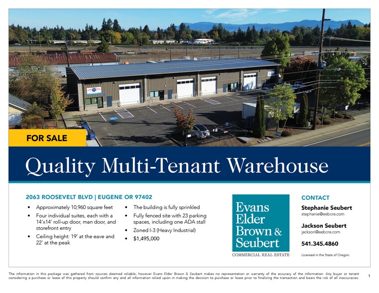 More Photos Of 2063 Roosevelt Blvd, Eugene Warehouse For Sale