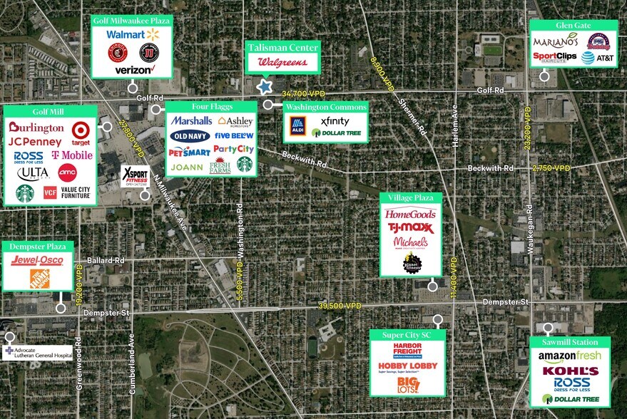 More Photos Of 2614-2678 W Golf Rd, Glenview General Retail For Lease