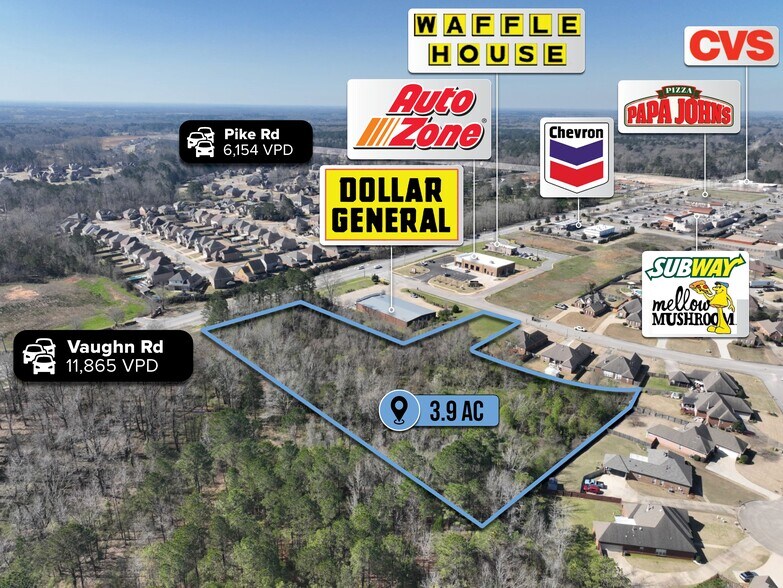 More Photos Of adj. to 9711 Vaughn Road Rd, Pike Road Land For Sale