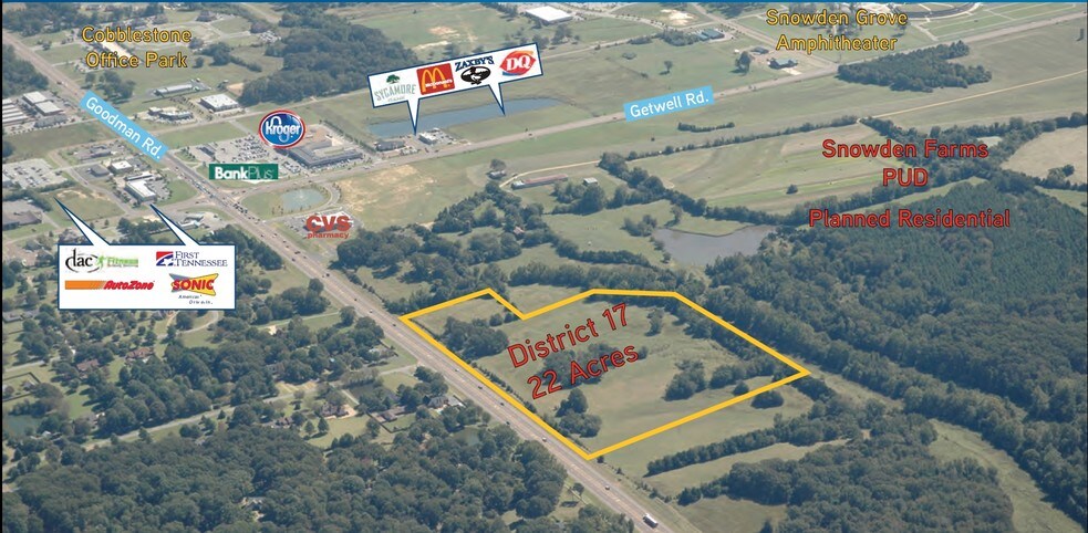 Primary Photo Of Goodman Road Hwy @ Getwell Road, Southaven Land For Sale