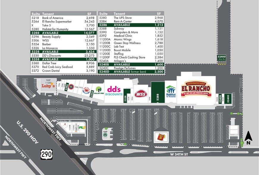 More Photos Of 5240-5392 W 34th St, Houston Unknown For Lease