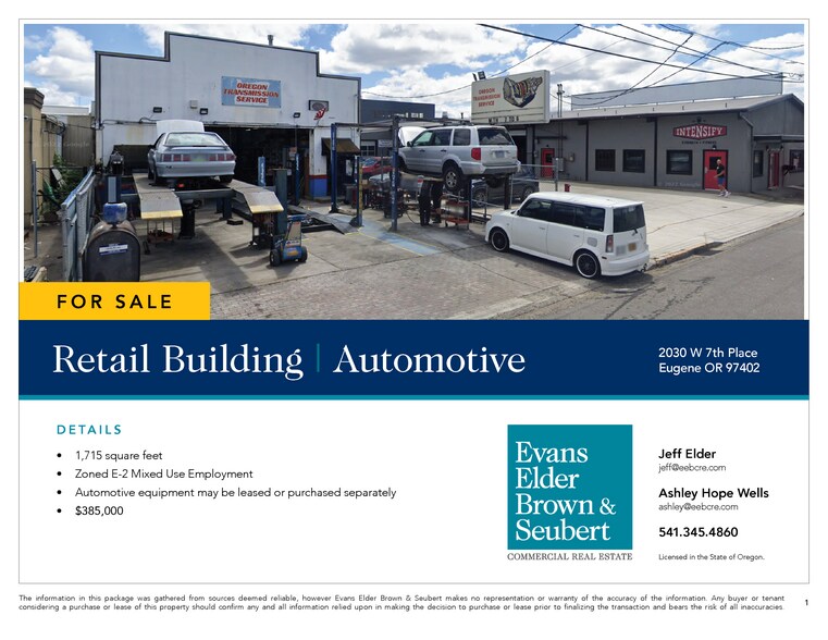 More Photos Of 2030 W 7th Pl, Eugene Auto Repair For Sale