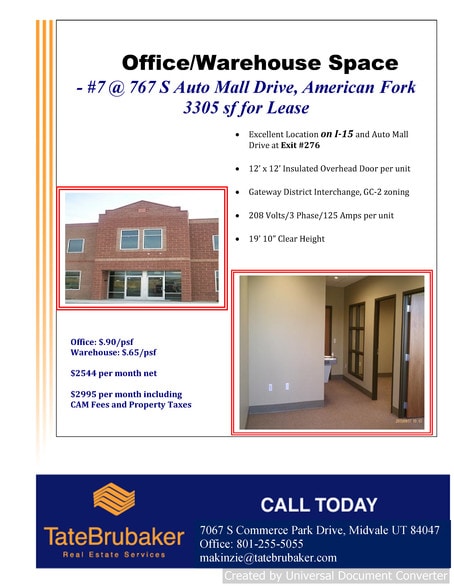 More Photos Of 767 S Auto Mall Dr, American Fork Warehouse For Lease