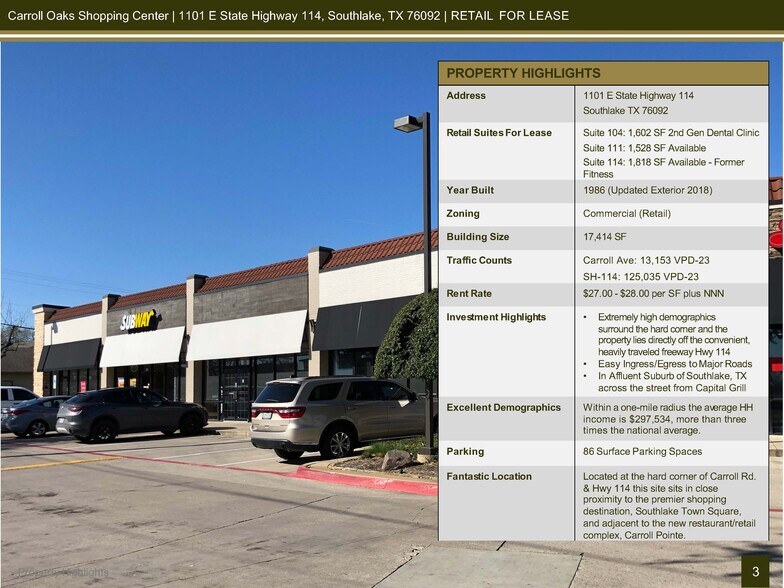 More Photos Of 1101 E Northwest Pky, Southlake Unknown For Lease