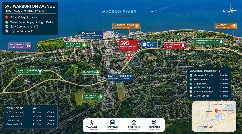 More Photos Of 595 Warburton Ave, Hastings-on-Hudson Storefront Retail Office For Sale